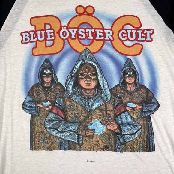 Vintage 1982 Blue Oyster Cult BOC Tour Raglan T-Shirt Size Medium - Picture 5 of 7